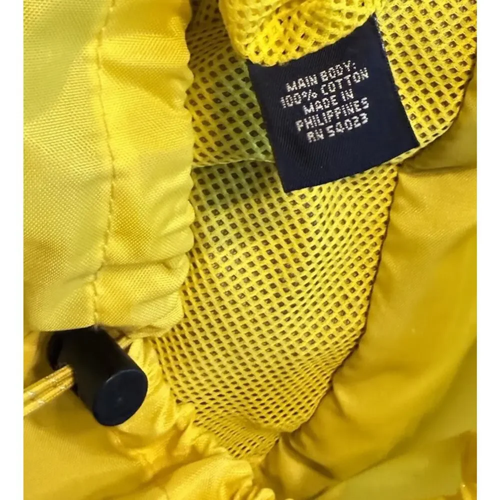 Gap Tan Cotton Tote Bag with Yellow Mesh Drawstring Lining Pockets Crossbody